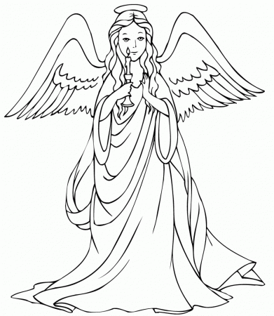 Basic Angel Coloring Page - Coloring Pages For All Ages