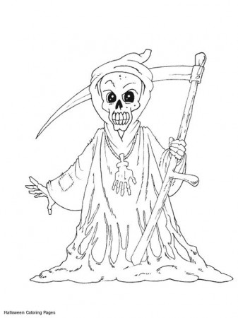 Scary Halloween Coloring Pages | Scary Grim Reaper Coloring Pages,  Printable… | Monster coloring pages, Fall coloring pages, Coloring pages
