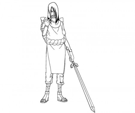 orochimaru holding sword Coloring Page - Anime Coloring Pages
