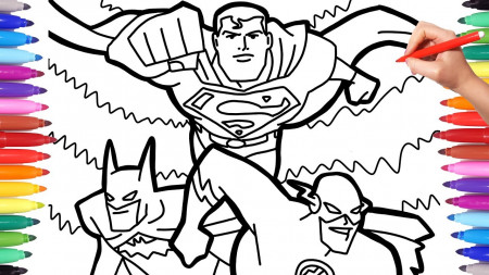 Justice League Superheroes Coloring Pages, Batman Superman and Flash Team  Up Coloring Page - YouTube