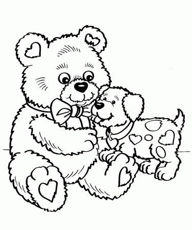 Valentines Day Teddy Bear Coloring Pages - High Quality Coloring Pages
