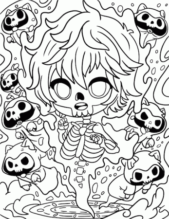 Hand drawn pastel goth coloring page ...