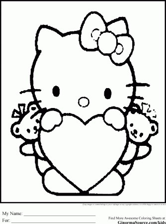 Hello Kitty Valentine Coloring Pages | Forcoloringpages.com