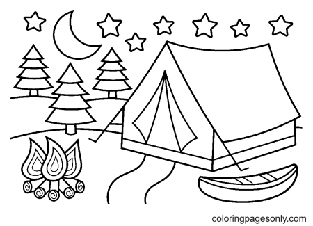 Camping Tent Coloring Pages - Camping Coloring Pages - Coloring Pages For  Kids And Adults