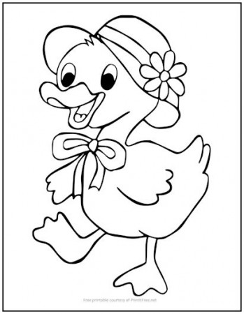 Spring Duckling Coloring Page | Print it Free
