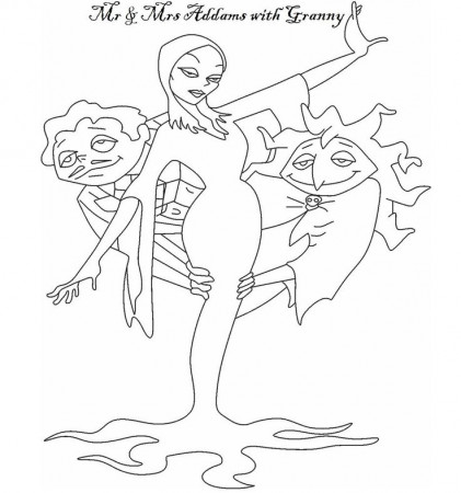 The Addams Family coloring page | Vintage coloring books, Coloring pages, Family  coloring