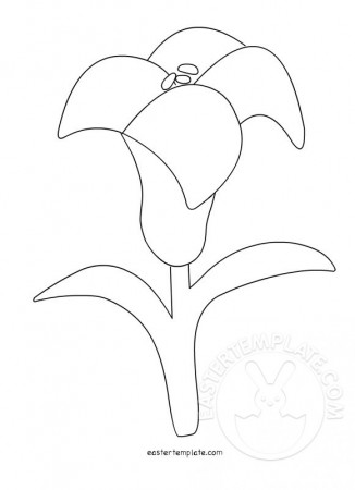 Easter Lily template coloring page - Easter Template