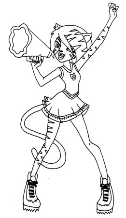 Toralei Stripe Cheer With Trumpet Coloring Page | モンスターハイ, モンスター