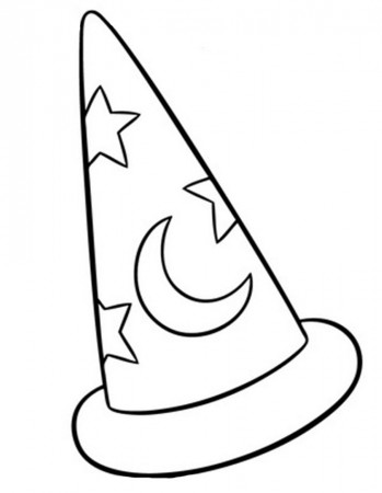 Fantasia coloring page: sorcerers hat | Birthday coloring pages, Mickey coloring  pages, Coloring pages