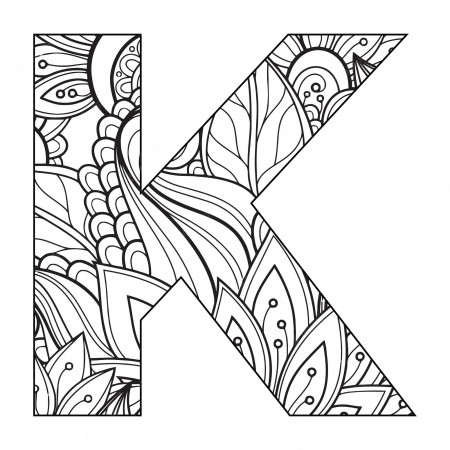 Premium Vector | Mandala alphabet coloring page for kids