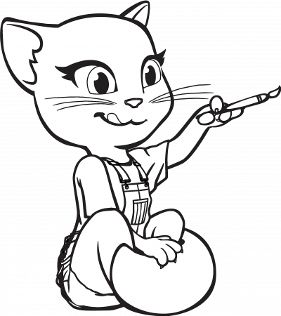 Talking Angela Talking Tom and Friends Coloring book Cat Coloring ...