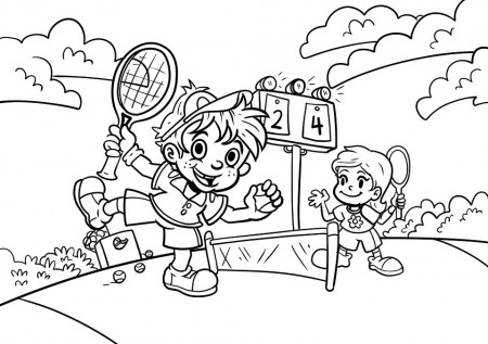 Free photo Drawing Children Tennis Coloring Pages Sport - Max Pixel