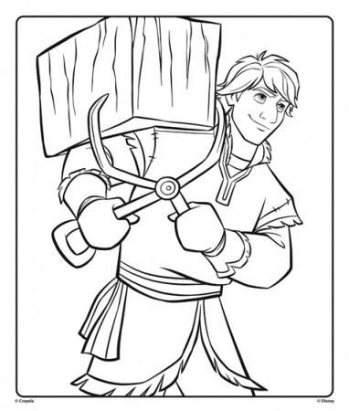 Kristoff from Disney Frozen 2 Carrying Ice Coloring Page | crayola.com