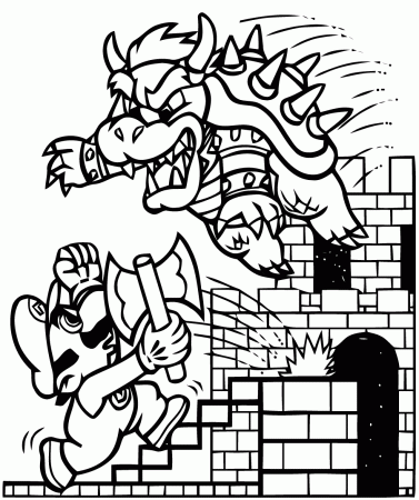 Drawing Super Mario Bros #153568 (Video Games) – Printable coloring pages