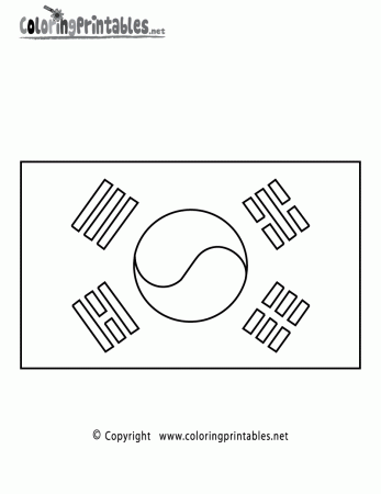 South Korea Flag Coloring Page - A Free Travel Coloring Printable