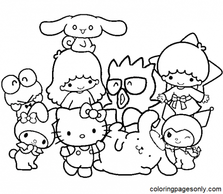 Cute Characters Sanrio Coloring Pages - Sanrio Characters Coloring Pages - Coloring  Pages For Kids And Adults