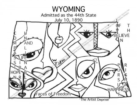 25 USA States Montana to Wyoming - 25 Coloring Book Pages - 35 Pages of  Downloadable Digital Content