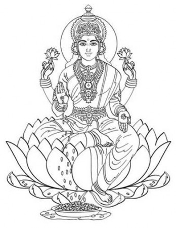 Goddess Lakshmi Colouring Page - Get Coloring Pages
