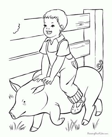 Farm coloring book pages 001