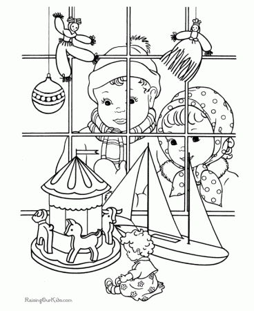in a toy shop Colouring Pages