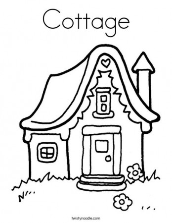 Cottage Coloring Page - Twisty Noodle