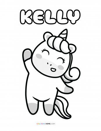 Kelly unicorn coloring page