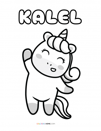 Kalel unicorn coloring page