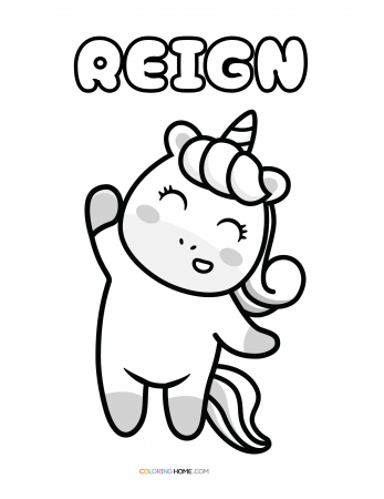 Reign unicorn coloring page