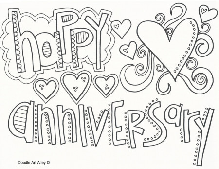 Anniversary Coloring Pages - DOODLE ART ALLEY