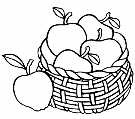 Basket of Apples Coloring Pages - Apple Coloring Pages - Coloring Pages For  Kids And Adults