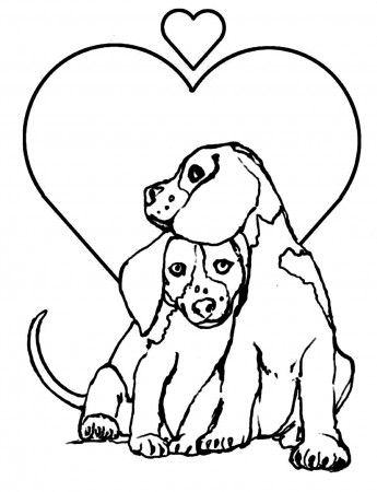 Dog for children : loving dogs - Dogs Kids Coloring Pages