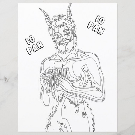 Horned God Pan Wicca Pagan Coloring Page Paper | Zazzle.com