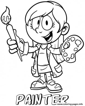 Professions Painter Coloring Pages Printable
