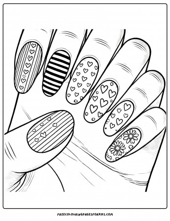 20 Nails Coloring Pages for Kids