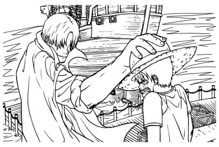 Shanks and Luffy Coloring Pages