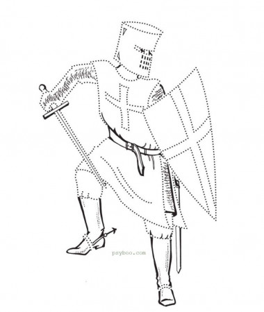 Crusade Knight dot to dots coloring page ⋆ Free Printable PDF