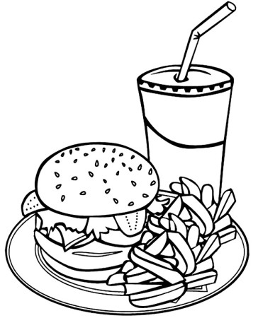 Fast food coloring page - Topcoloringpages.net