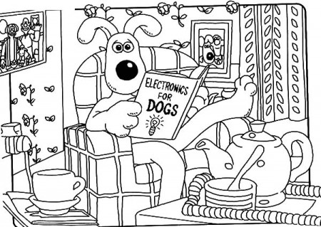 Wallace And Gromit Lazing In The Living Room Coloring Pages : Best ...