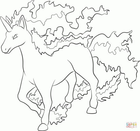 Rapidash coloring page | Free Printable Coloring Pages