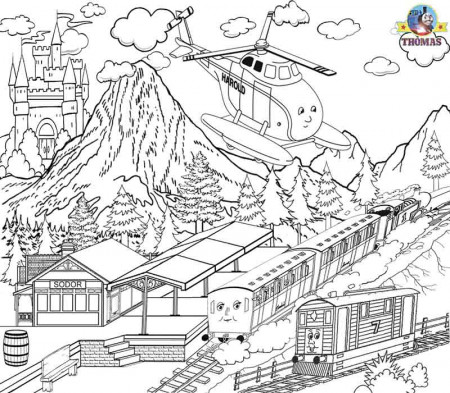 coloring pages train station - Clip Art Library
