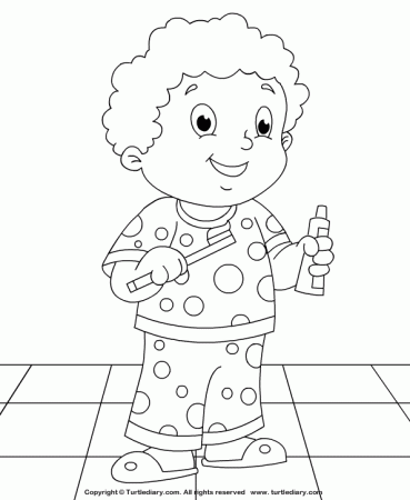 Brush Your Teeth Coloring Sheet | Turtle Diary