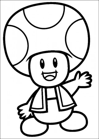 Drawing of Toad the mushroom di Super Mario coloring page