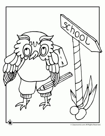 School Coloring Page - Smart Owl | Woo! Jr. Kids Activities : Children's  Publishing