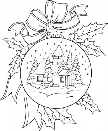 Christmas Snowball Coloring Page 4560195 Vector Art at Vecteezy