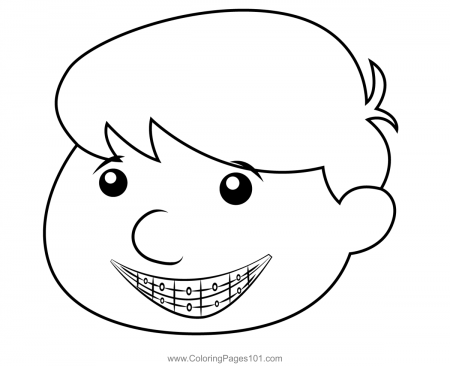 Boy Smile With Braces Coloring Page for Kids - Free Boys Printable Coloring  Pages Online for Kids - ColoringPages101.com | Coloring Pages for Kids