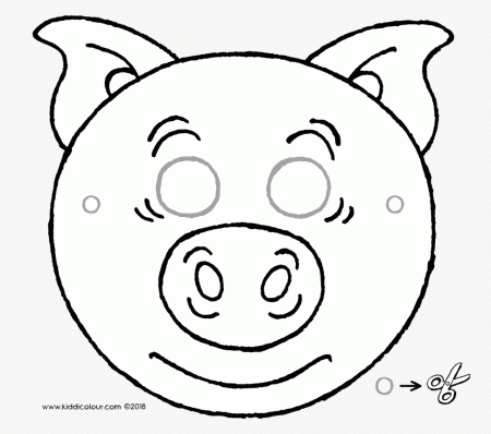 Pig Mask Colouring Page Drawing Picture 01h - Cartoon, HD Png Download ,  Transparent Png Image - PNGitem