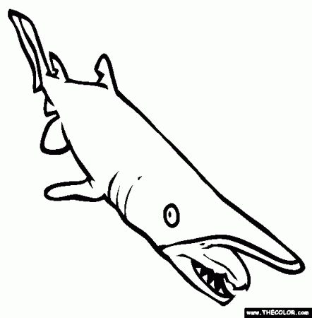 Goblin Shark Coloring Page | Free Goblin Shark Online Coloring