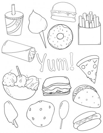 Food Coloring Sheet, PDF Coloring Page ...