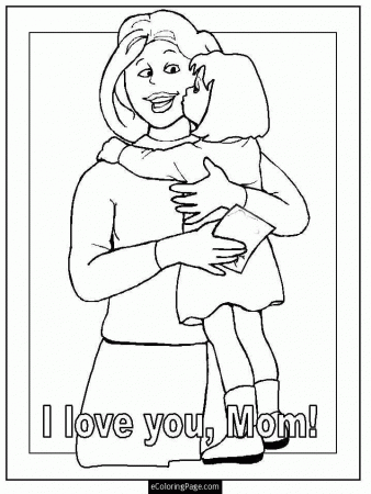 mom and daughter colouring pages - Clip Art Library