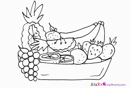 summer fruits in basket drawing - Clip Art Library